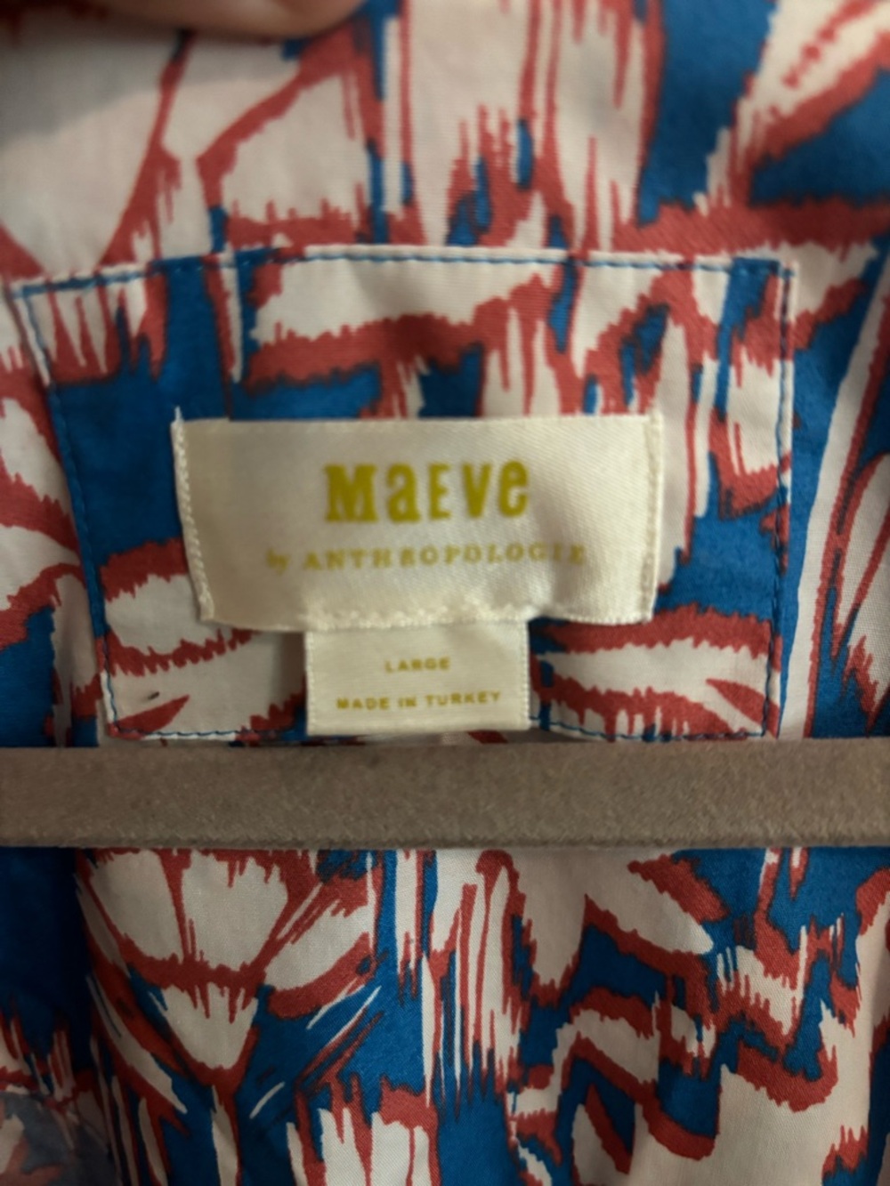 Anthropologie Maeve Blue Printed Flutter-Sleeve Babydoll Dress, Floral, Large - Picture 3 of 9